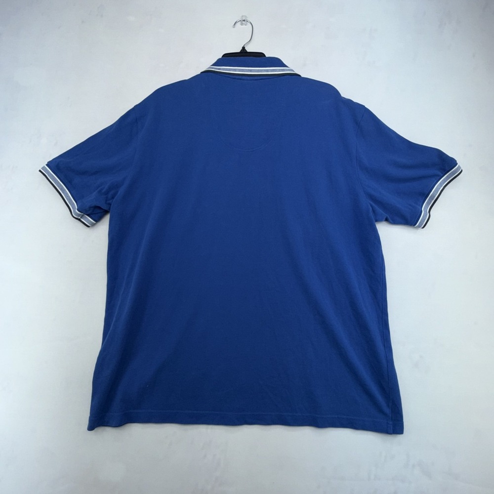 Hugo Boss Polo Shirt Mens XL Blue Modern Fit Tipped Collar Pique Short Sleeve - Picture 9 of 9